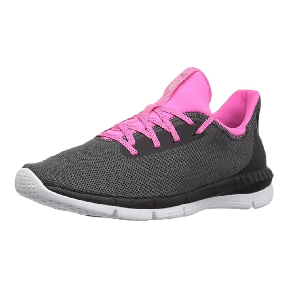 Reebok Womens Print‎ Her 2.0 Track Shoe Ash Grey/Black/White/Solar Pink - Size 6